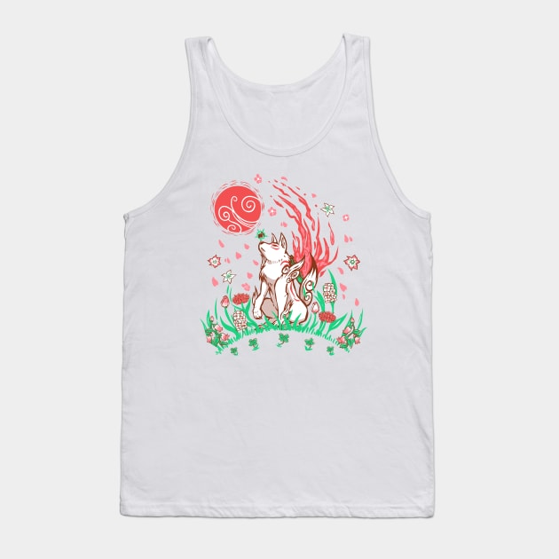 Wolf Blossom Breeze Tank Top by TechraNova